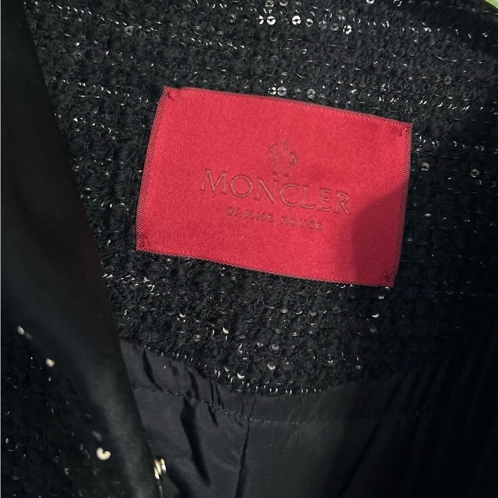 Moncler Gamme Rouge Limited Edition Sequin Statement Coat – Size 0 Black & Gold✨ - Picture 7 of 9